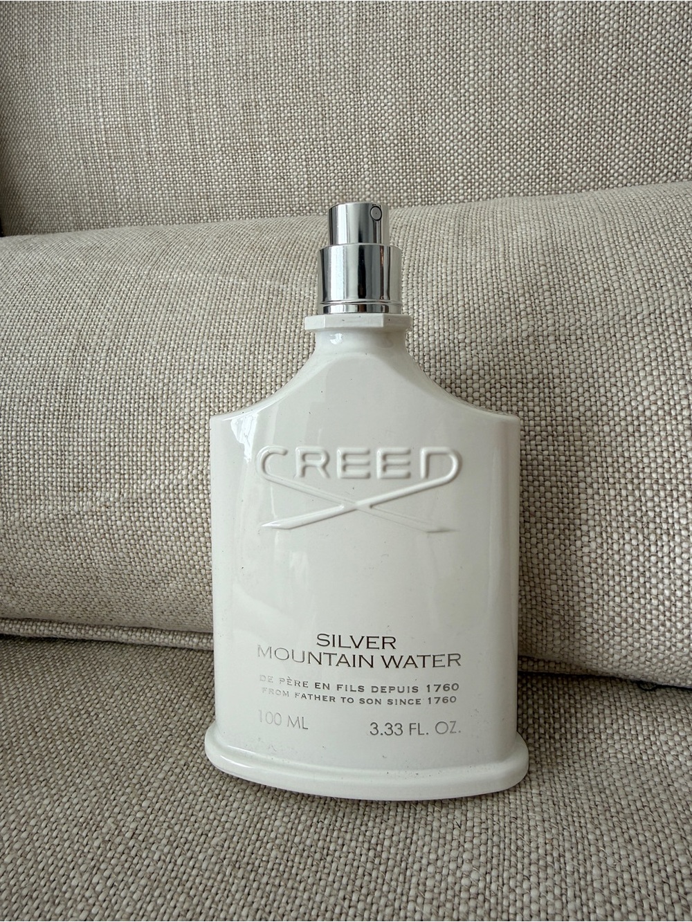 Creed Silver Mountain Water White Ceramic Spray Bottle